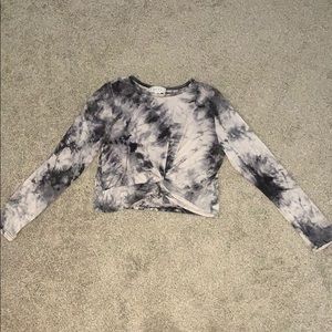 Marble designed cropped shirt